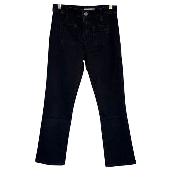 Joie Laney Crop Flare Jeans Black Denim Pants Size 26 Minimalist Retro - Picture 3 of 12